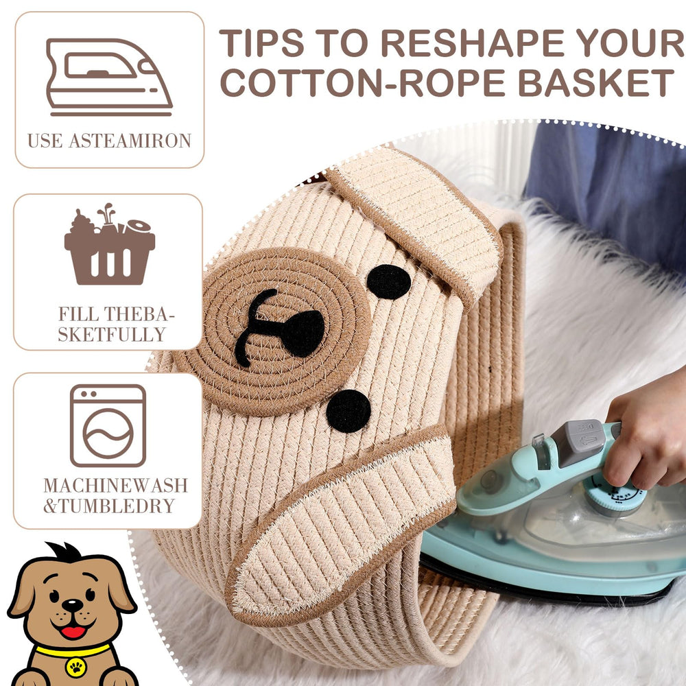 Zopeal khaki color 13x8 inch basket ideal for laundry and storage.