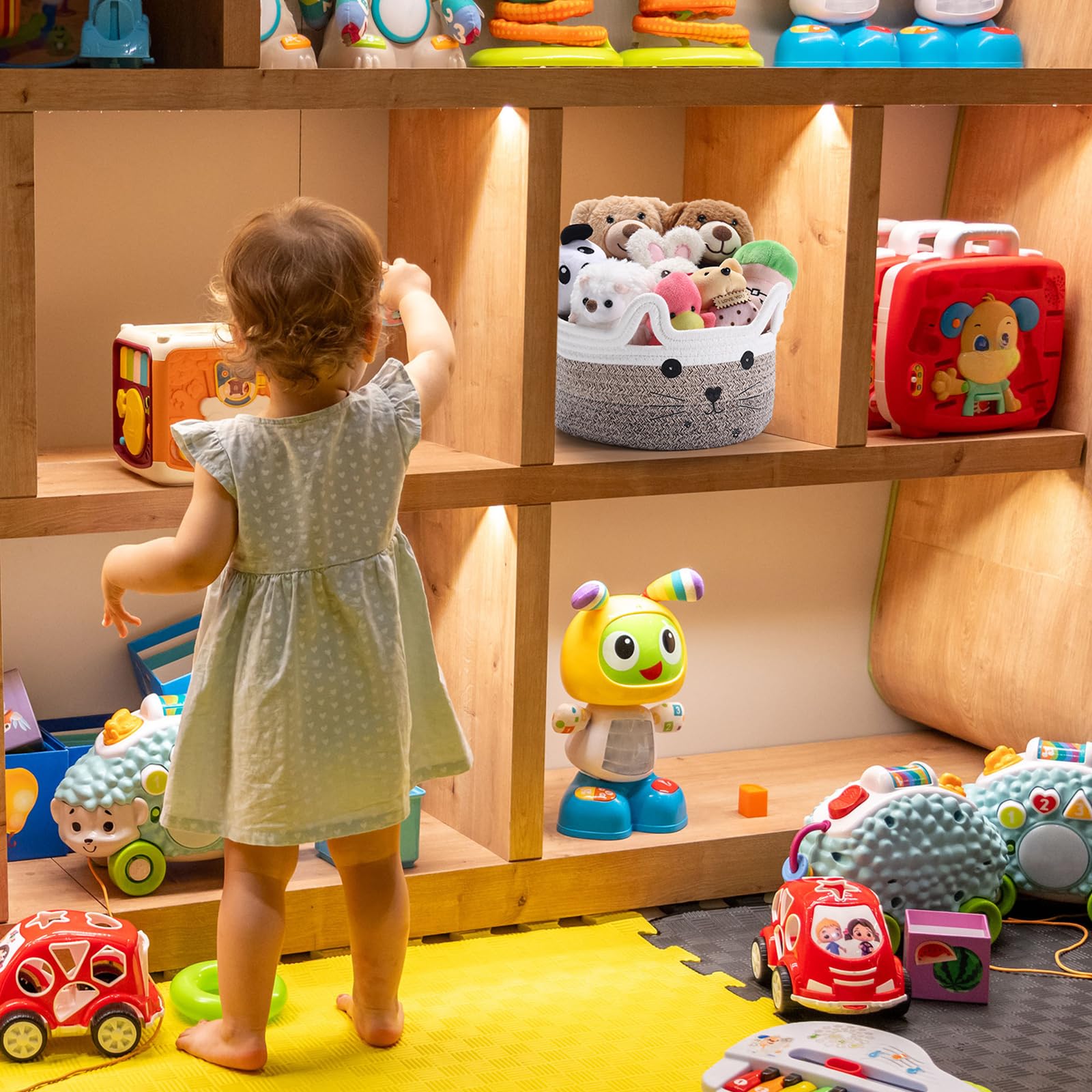 Zopeal versatile basket for bedroom, kitchen, or playroom storage