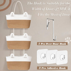Zopeal door hook and adhesive hooks included for easy mounting