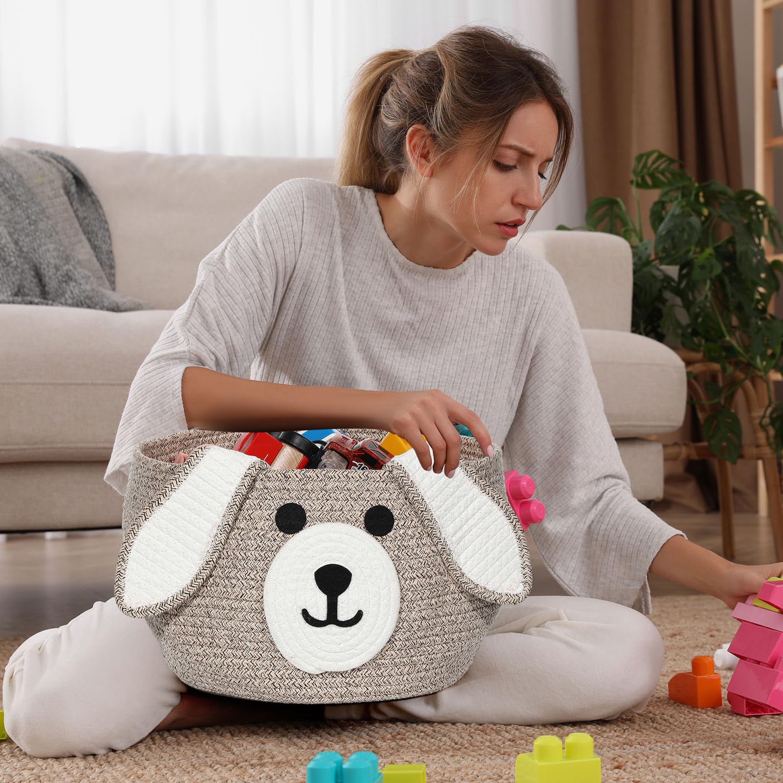 Zopeal puppy design storage basket adds cute charm and organization.