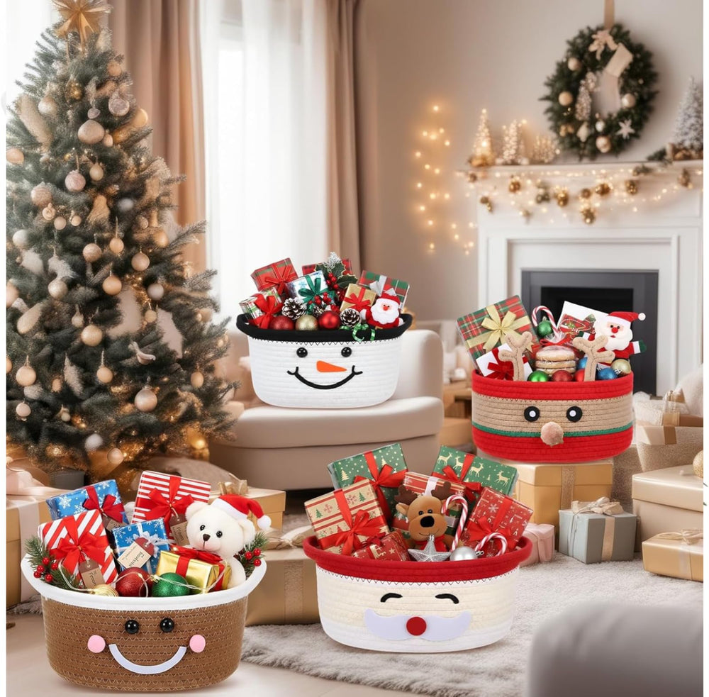 Zopeal basket holding pastries, toys, or skincare with festive appeal.