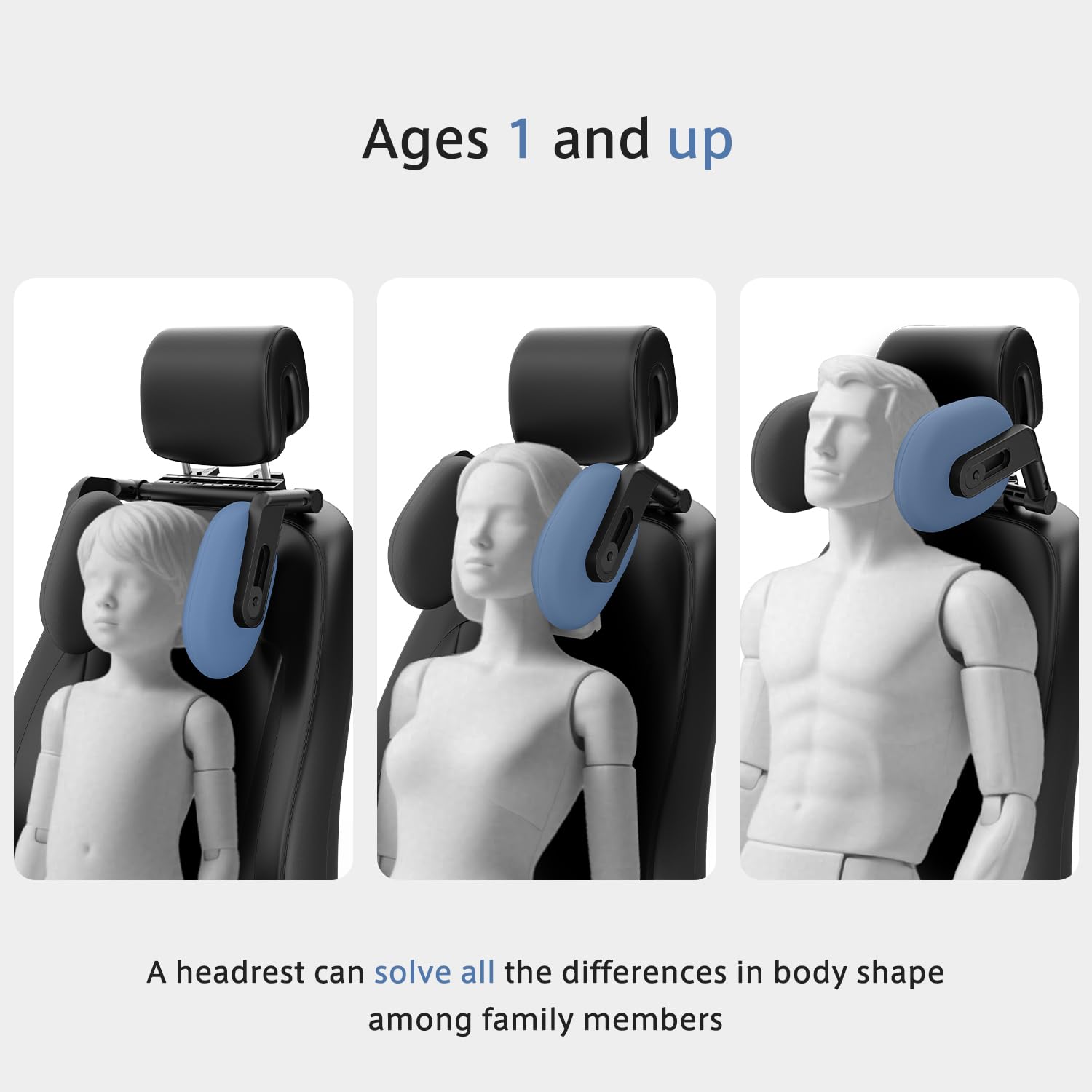 Zorunowa headrest rotates 360° for flexible seating positions