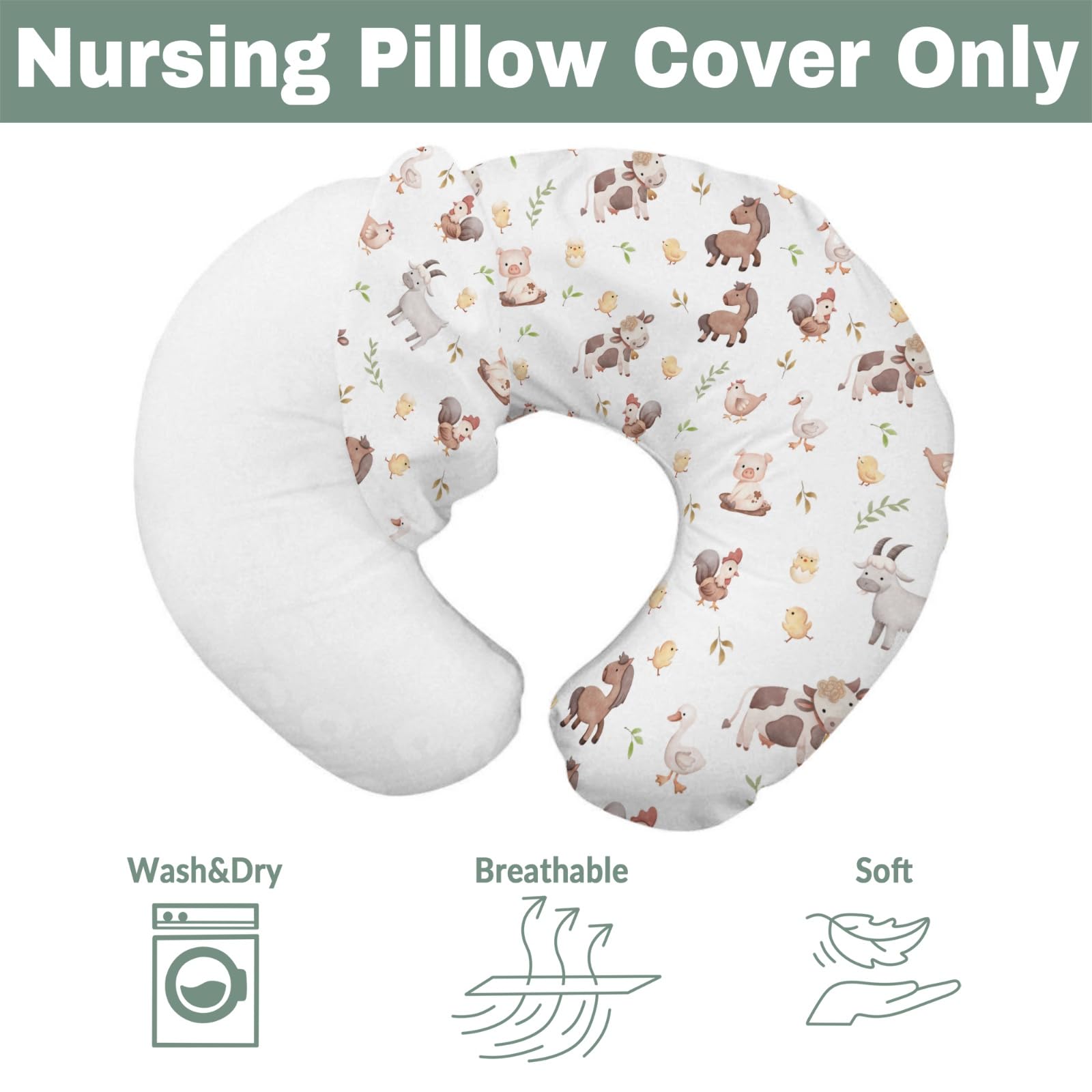 ZoUbqchY 22x18 inch fit ensures snug coverage on common nursing pillows
