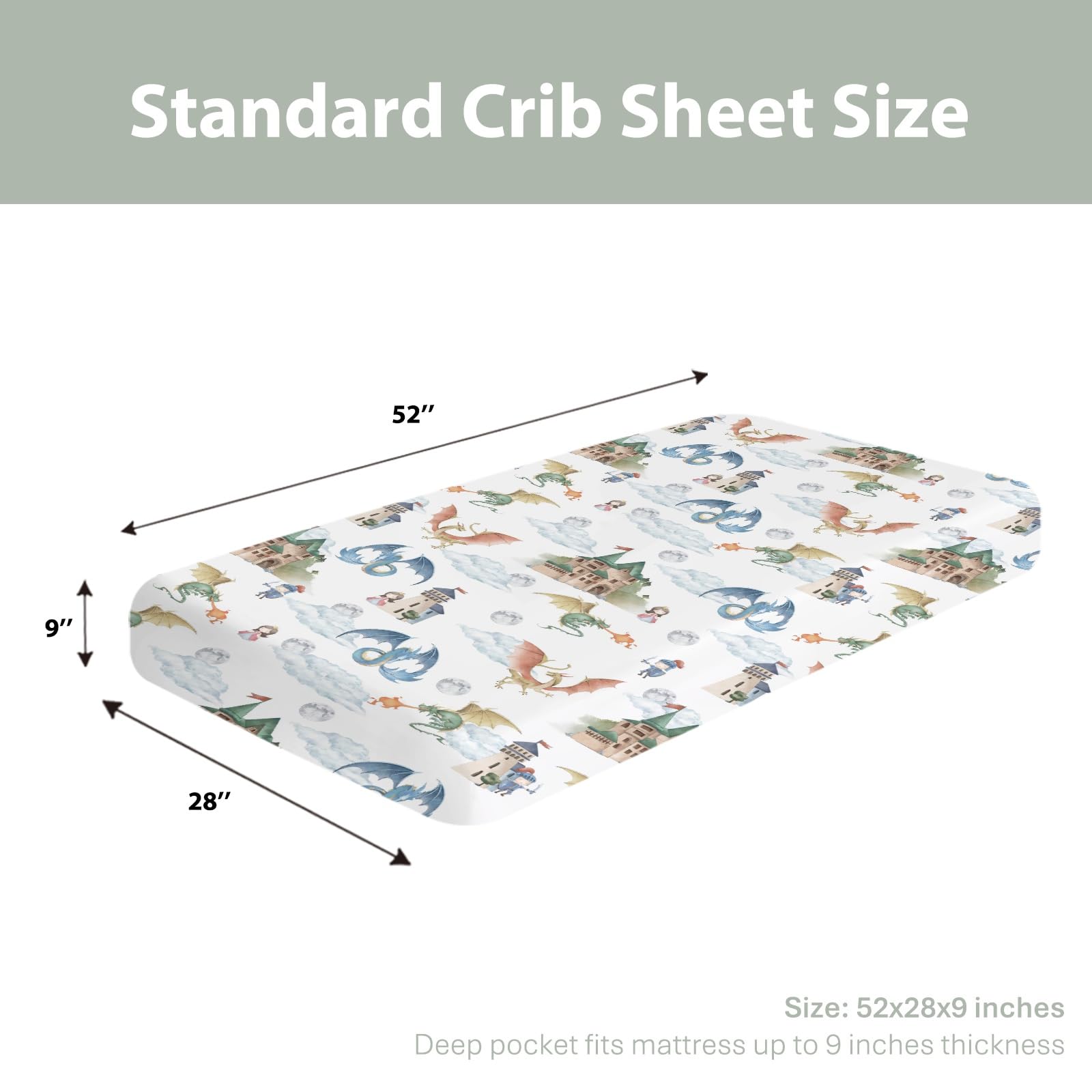ZoUbqchY 52x28 inch crib sheet fits standard cribs securely