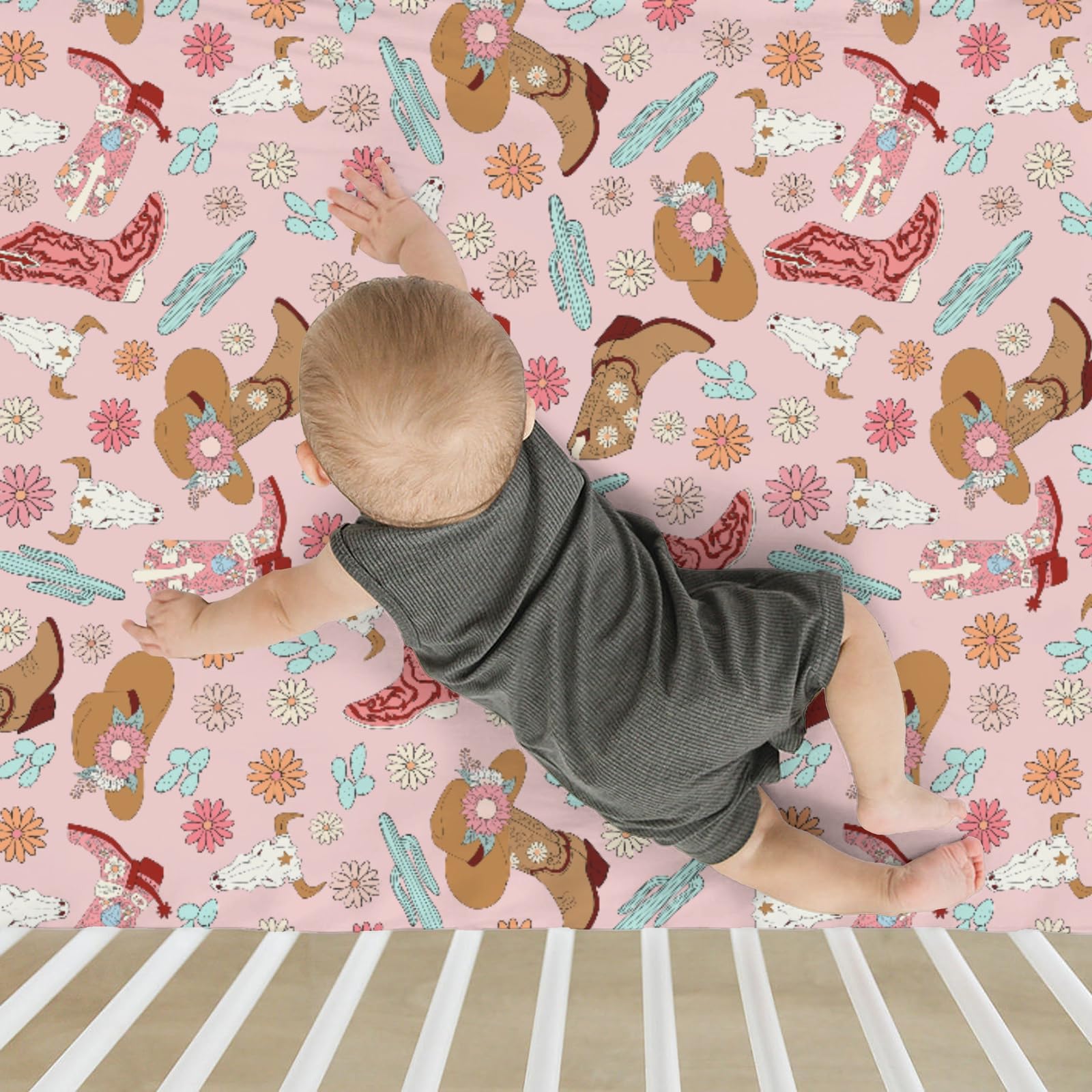 ZoUbqchy full elastic around crib sheet keeps it flat and secure