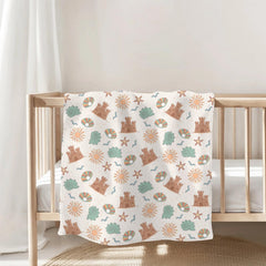 ZoUbqchY starfish design blanket supports tummy time cuddles.