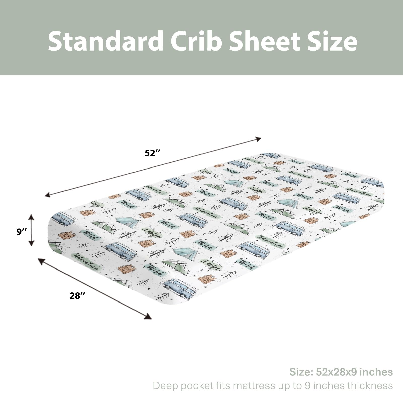 ZoUbqchY 28x52 crib sheet fits standard mattresses securely
