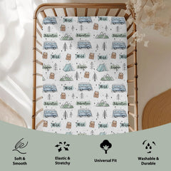 ZoUbqchY baby crib sheets camp prints add playful nursery style