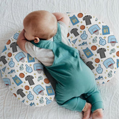 ZoUbqchY basketball design nursing pillow cover decorates a calm nursery.