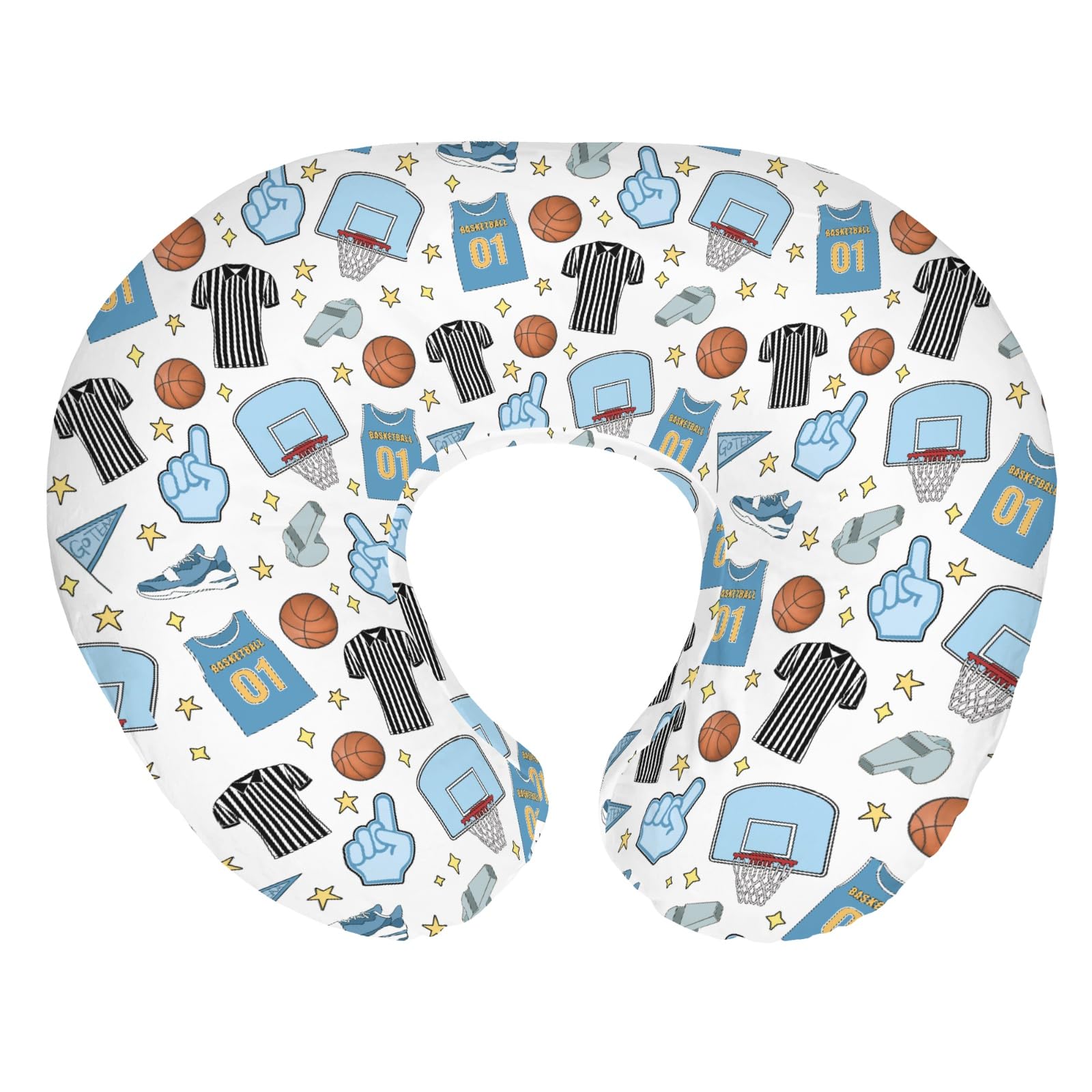 ZoUbqchY basketball nursing pillow cover fits 22x18 pillows for easy cleanup.