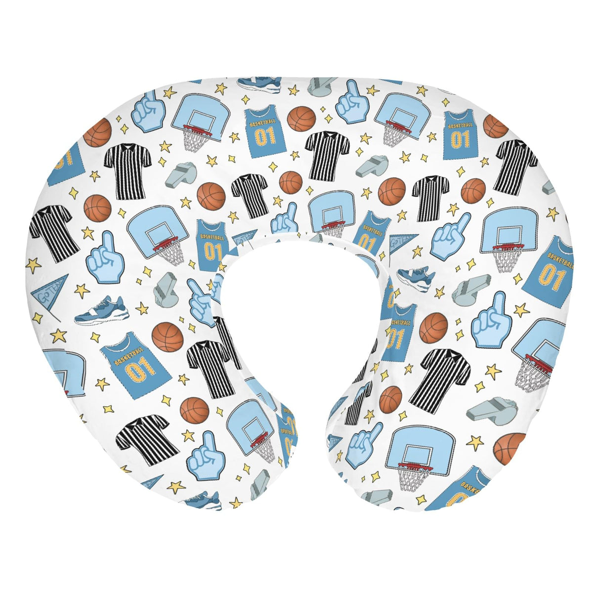 ZoUbqchY basketball nursing pillow cover fits 22x18 pillows for easy cleanup.