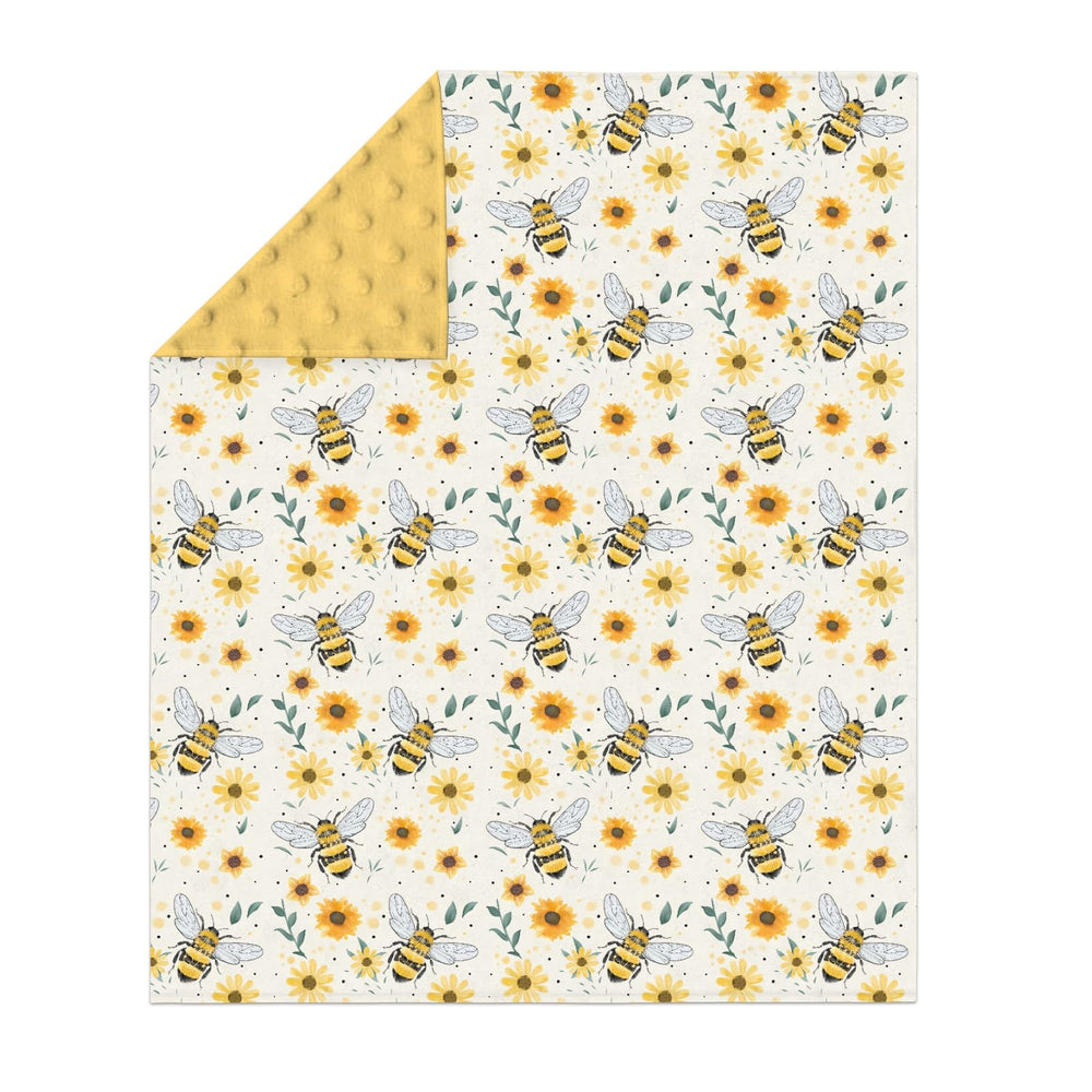 ZoUbqchY boho bees sunflowers blanket back dotted texture soothes baby