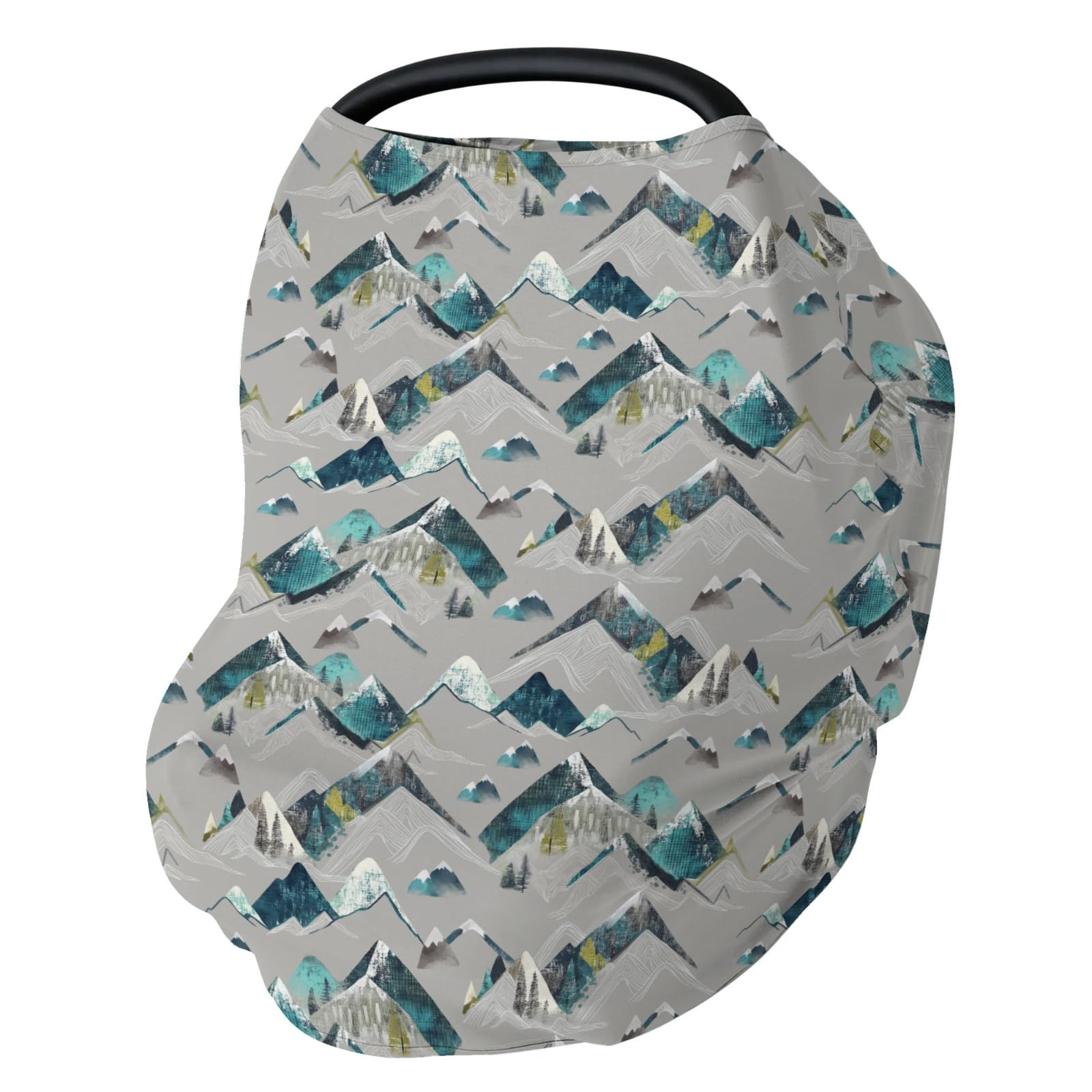 ZoUbqchY Boho Mountains car seat cover displaying 360° privacy and breathable fabric