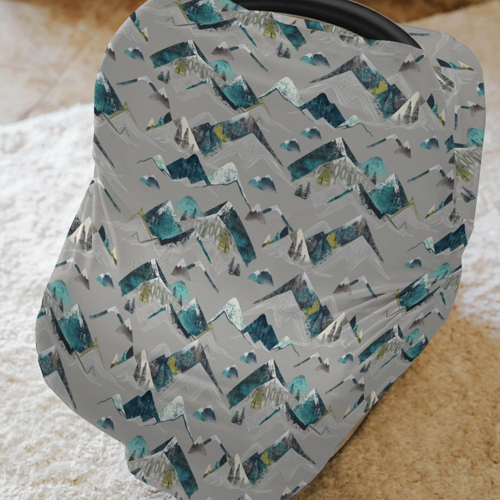 ZoUbqchY nursing cover in Boho Mountains design for discreet feeding