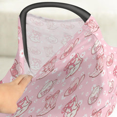 ZoUbqchY boho western stars pattern highlights versatile 5-in-1 cover use for mom and baby.