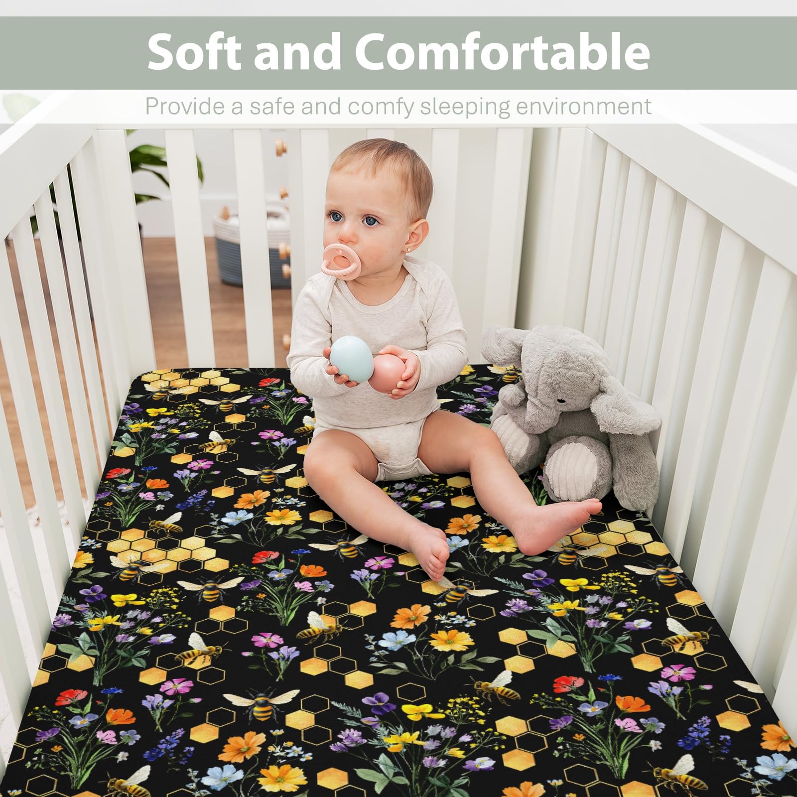 ZoUbqchY Wildflower pattern shown on the sheet fits standard and toddler beds.