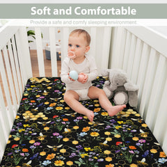 ZoUbqchY Wildflower pattern shown on the sheet fits standard and toddler beds.