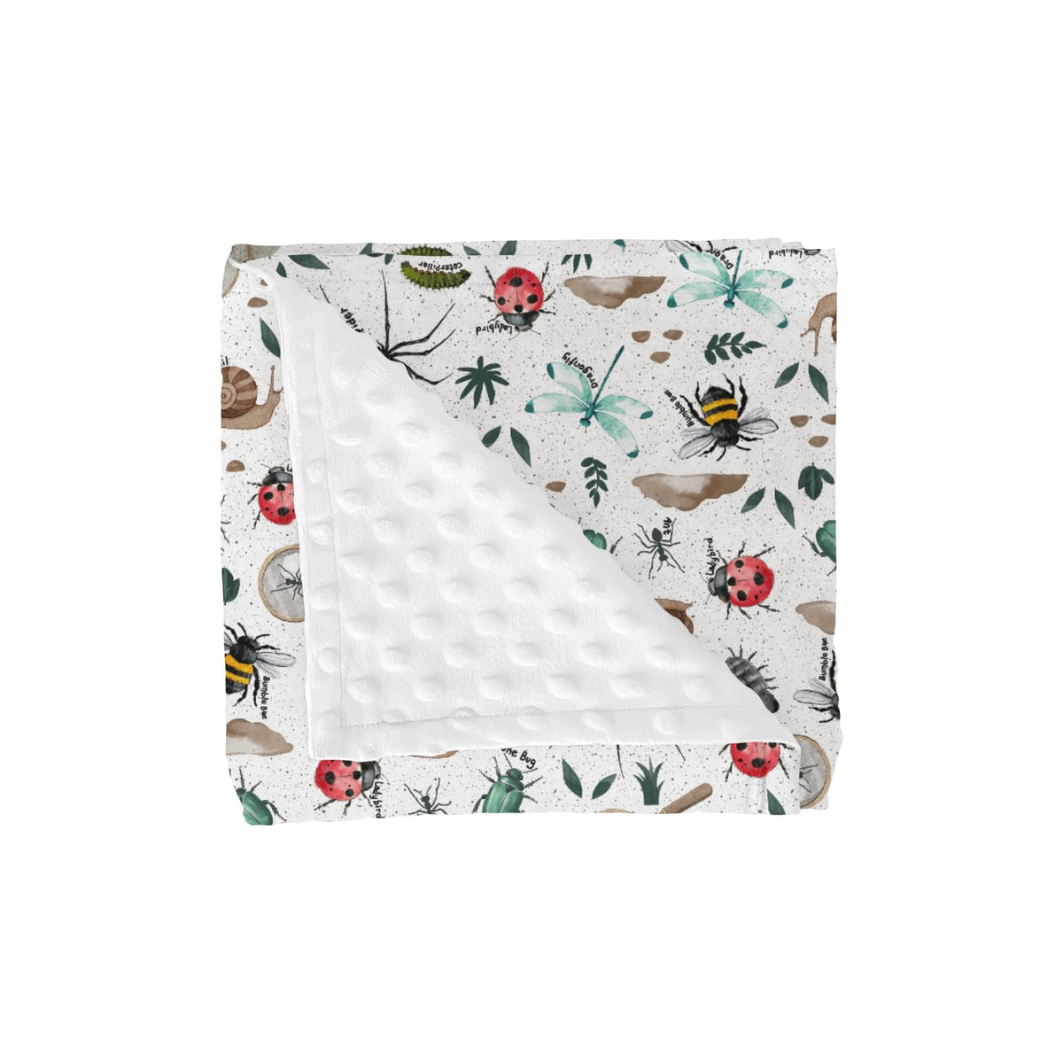ZoUbqchY Bugs Hunt blanket with plush front for cozy cuddles
