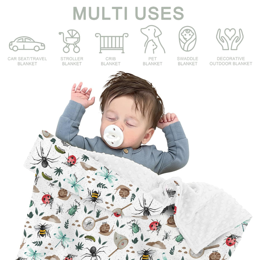 ZoUbqchY Bugs Hunt blanket creates a soft sleep ambiance for kids