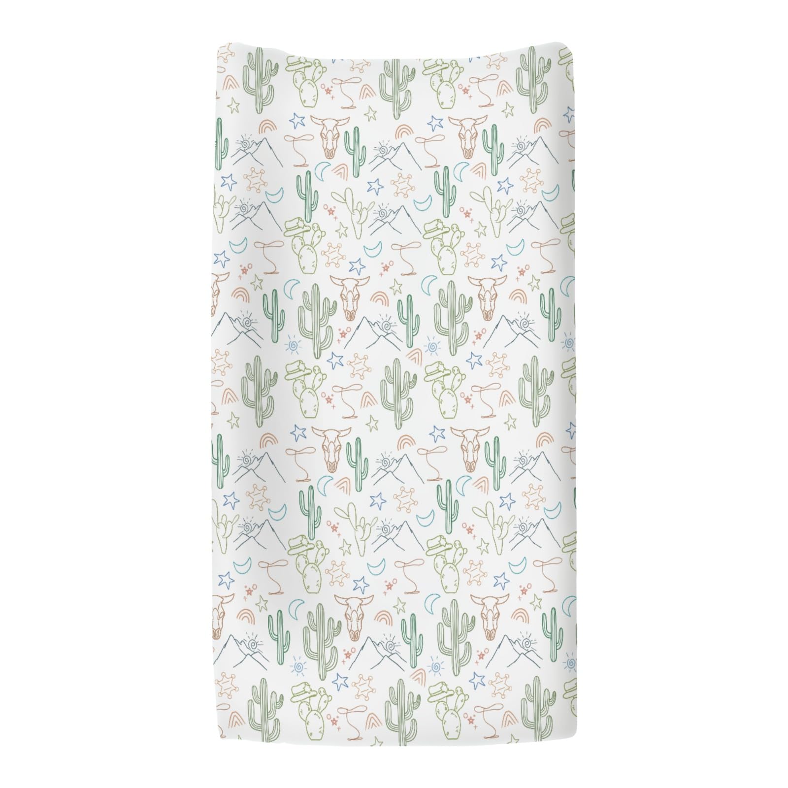 ZoUbqchy cactus mountain design changing pad cover adds playful nursery decor while staying soft.