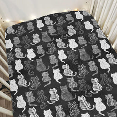 ZoUbqchY cat shapes crib sheet with playful pattern for standard cribs