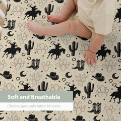 ZoUbqchY cactus design crib sheet suits desert-inspired nursery.