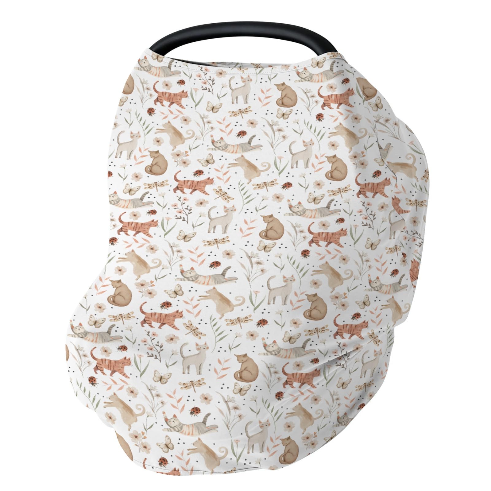 ZoUbqchY cute cat boho floral leaves cover for private nursing in public