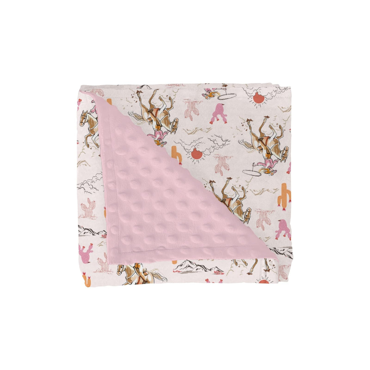 ZoUbqchY cute pink cowgirl blanket front for baby snuggle time.