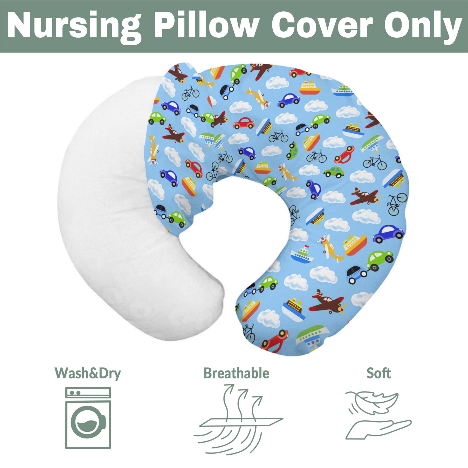 ZoUbqchY easy-care pillow cover: machine washable and quick to dry