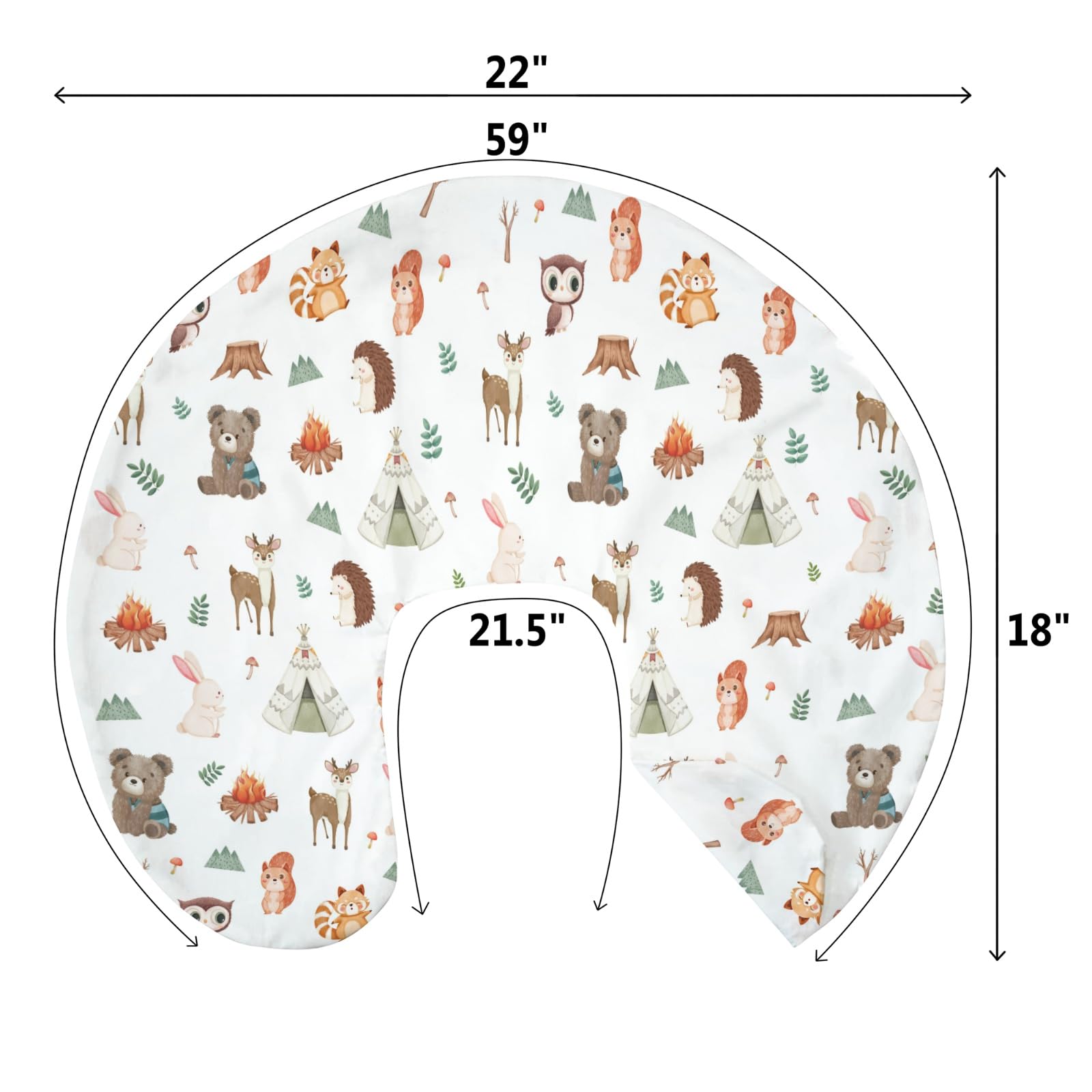 ZoUbqchY easy-zipper nursing pillow cover—secure fit adds quick cleanup options.