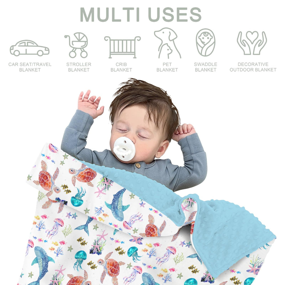 ZoUbqchY Sea Animals blanket packaged and ready as a gift