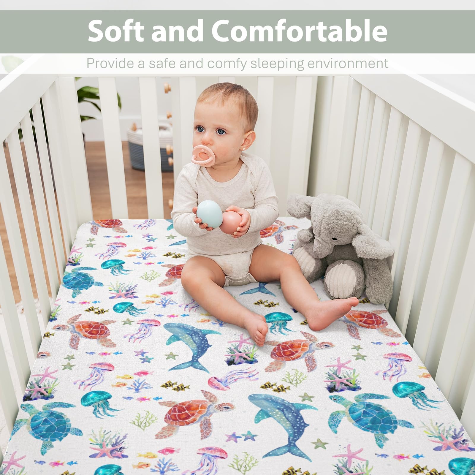 ZoUbqchY whale crib sheet adds ocean charm and crib comfort