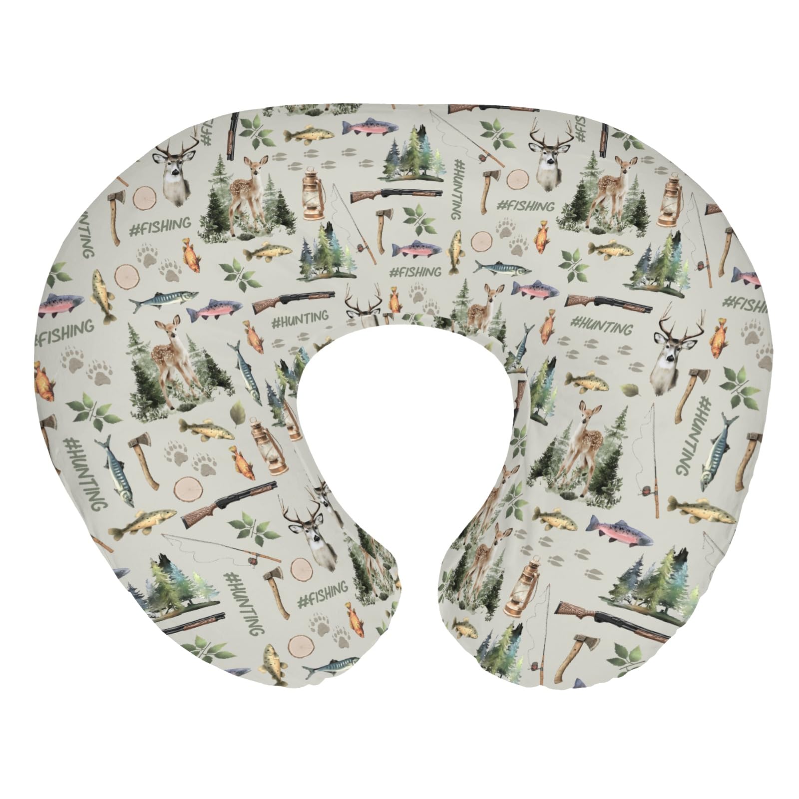 ZoUbqchY gone-fishing pattern nursing cover adds cozy nursery charm.