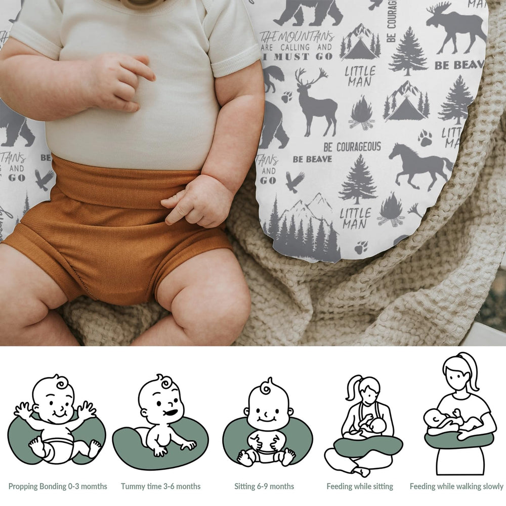ZoUbqchY camping adventure print on nursing pillow cover for a warm feel