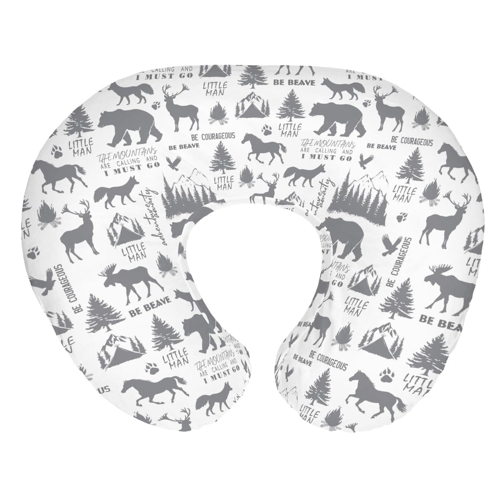 ZoUbqchY gray animals nursing pillow cover with deer pattern for nursery decor and comfort