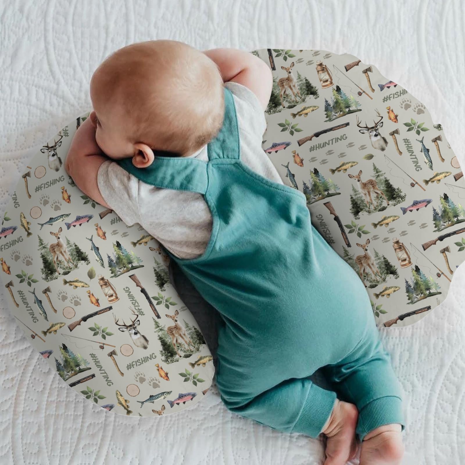 ZoUbqchY green trees nursery motif cover brings nature-inspired decor.