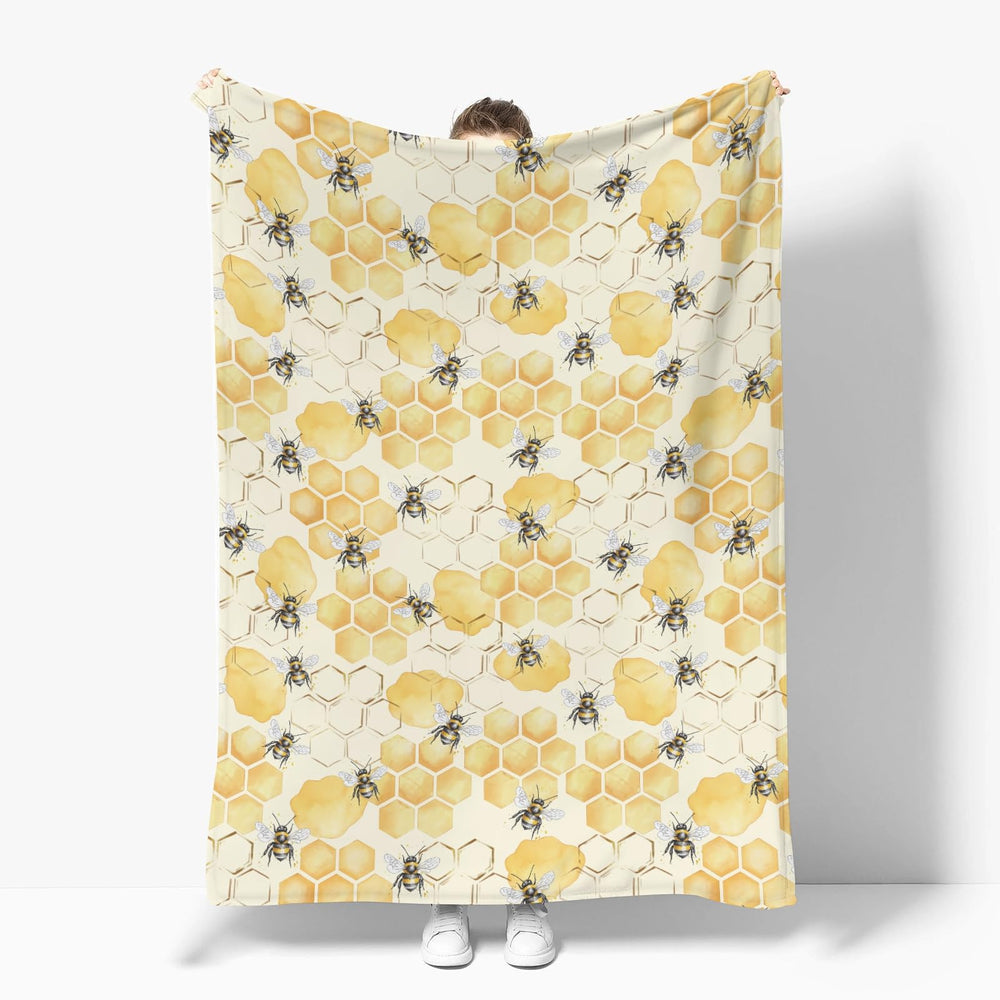 ZoUbqchY honeycomb bees blanket 60x80 suitable for queen-size bed shared use.
