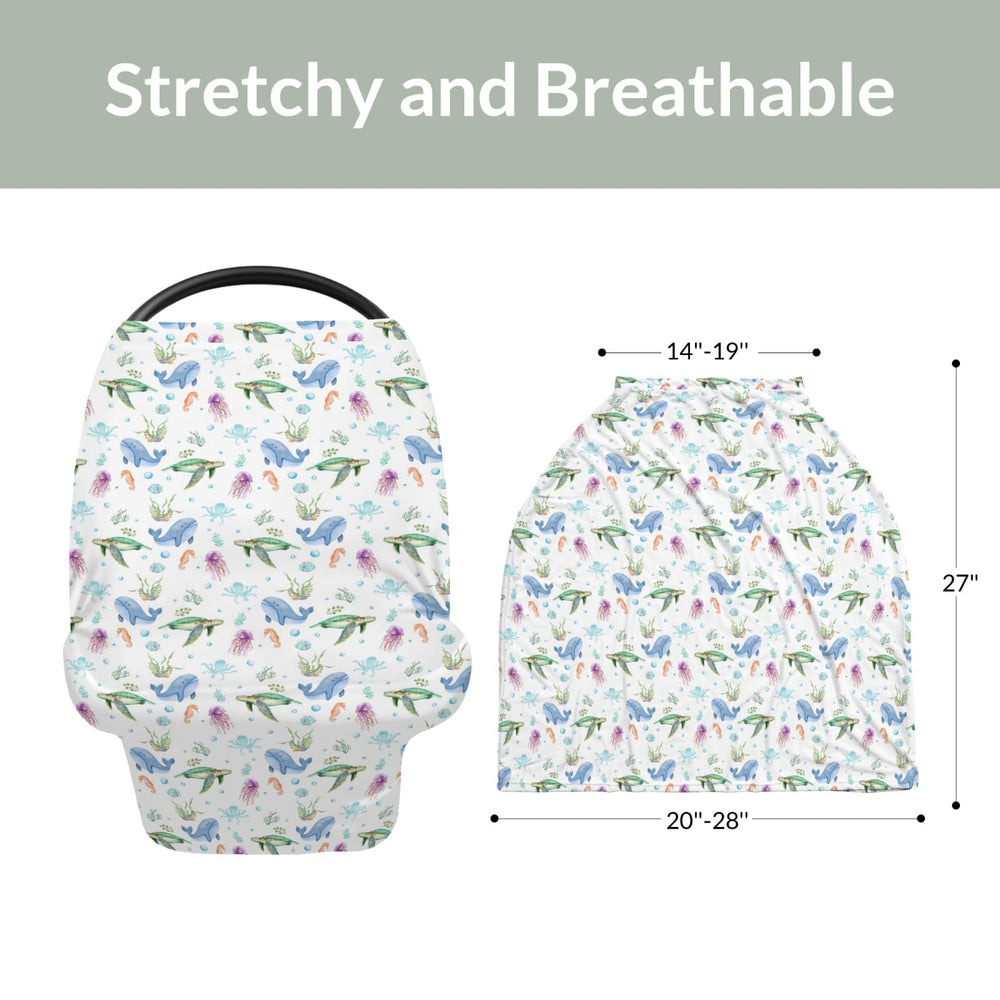 ZoUbqchY jellyfish car seat cover increases privacy during feeds.
