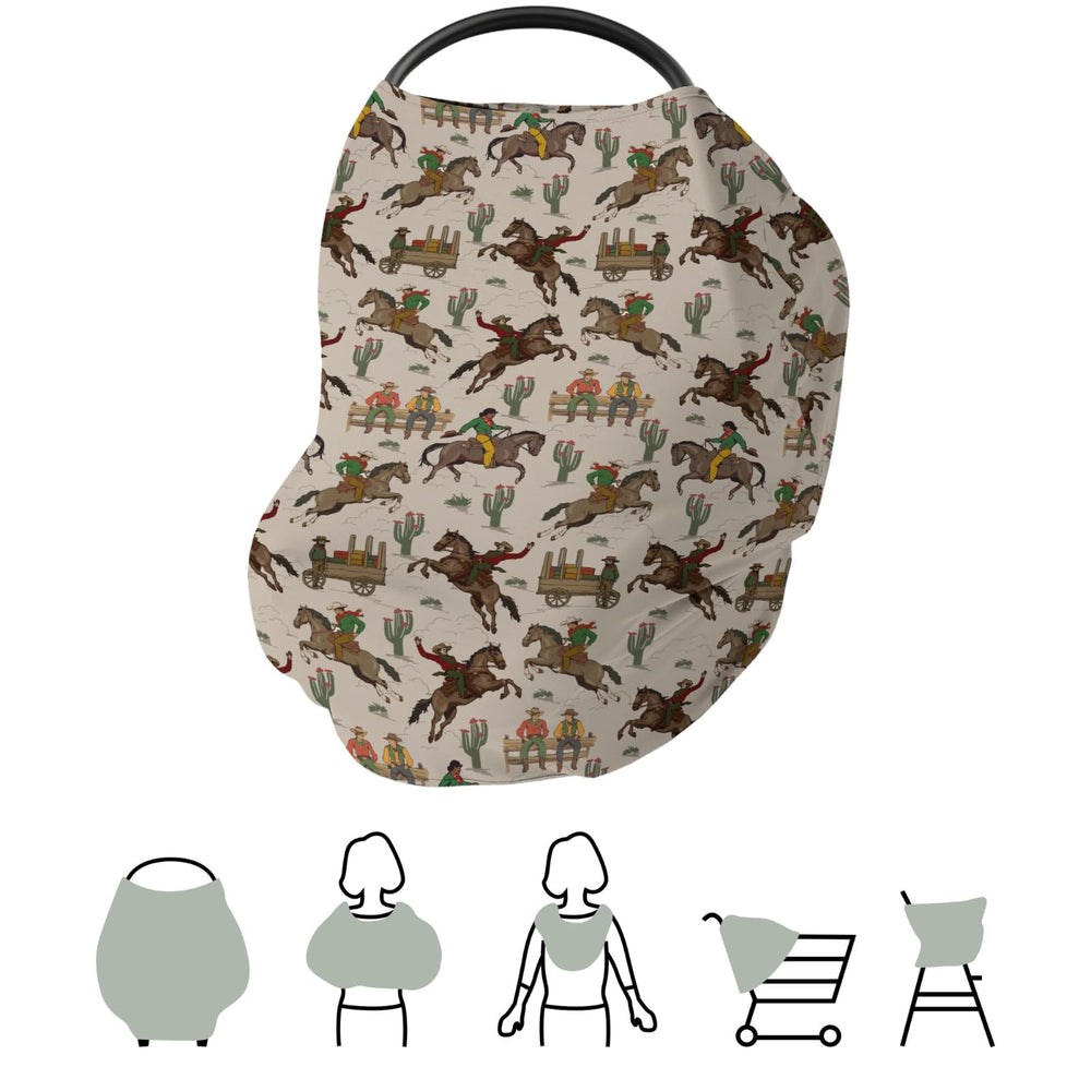 ZoUbqchY multipurpose cover can be worn as a scarf for moms on the go