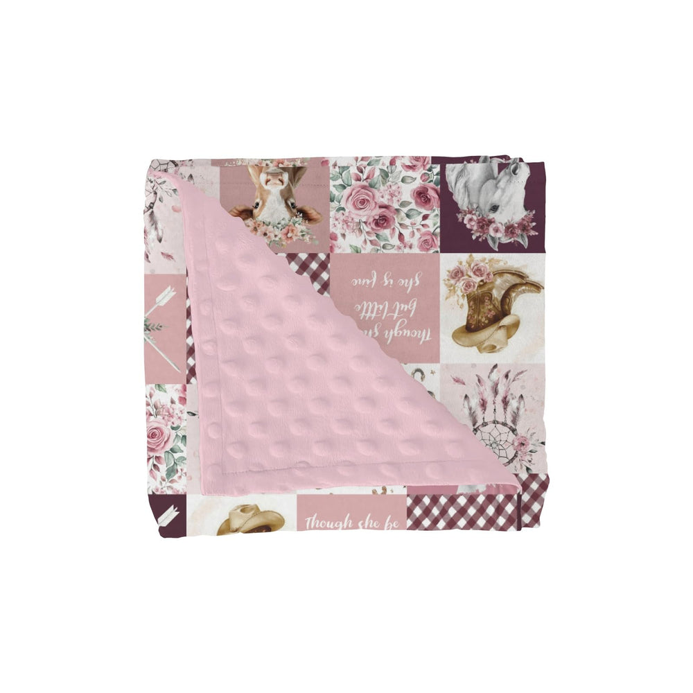 ZoUbqchY pink cowgirl blanket with dotted back for cozy naps