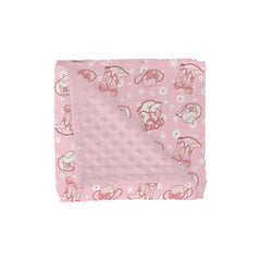 ZoUbqchY pink floral bows blanket showcases a cozy front and warm backing for baby comfort.