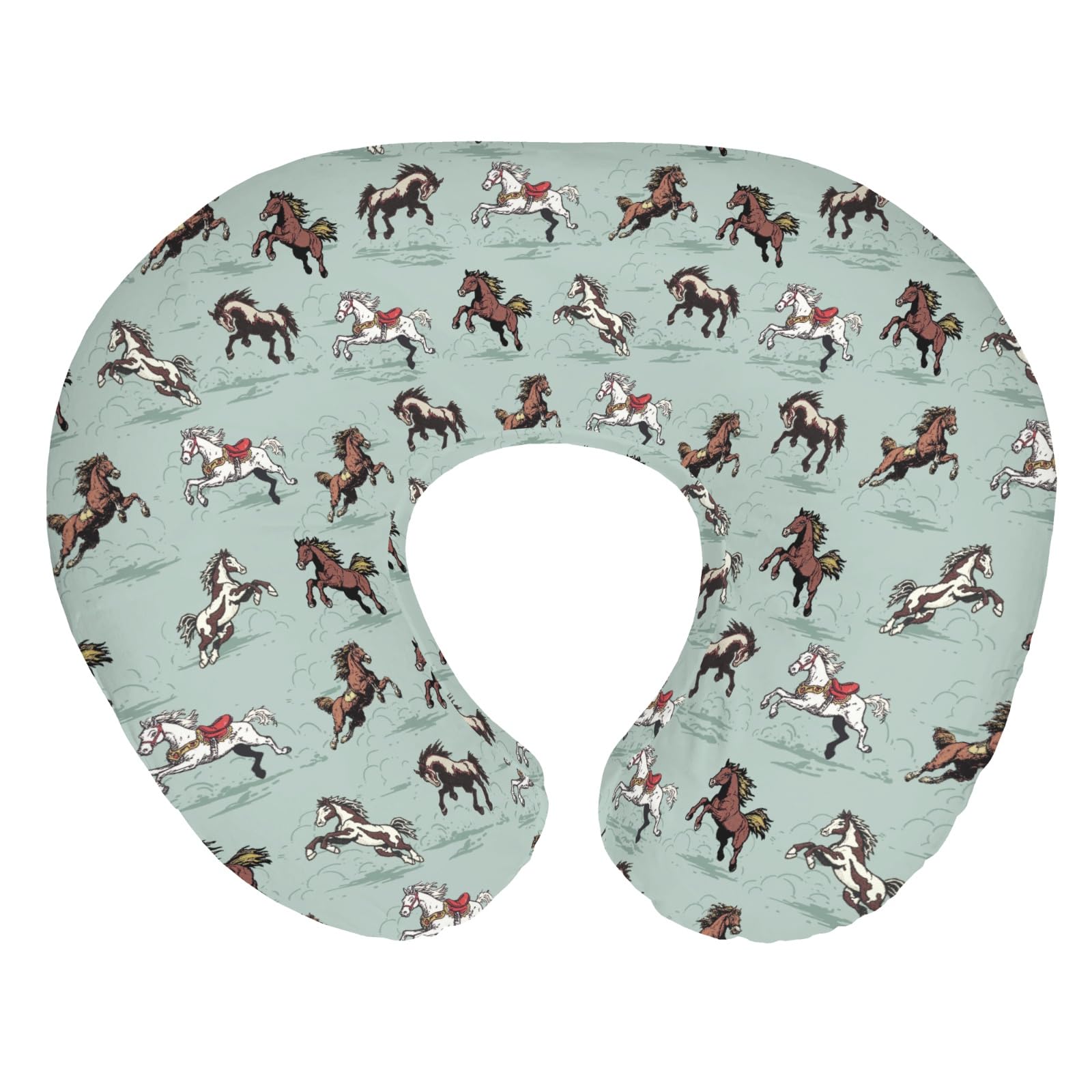 ZoUbqchY retro wild horses nursing cover in soft breathable fabric for feeding