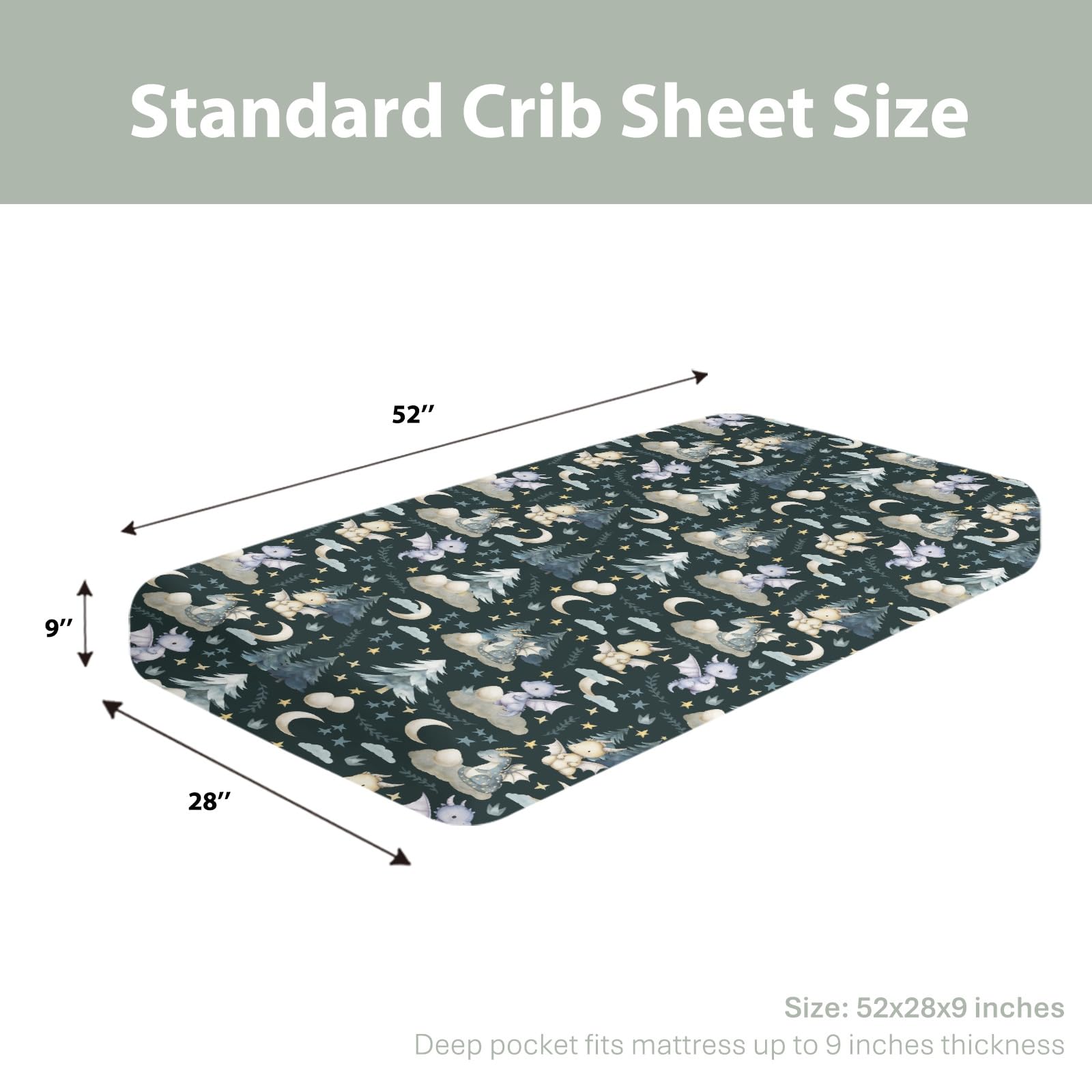 ZoUbqchY crib sheet with 9-inch deep pocket for secure fit
