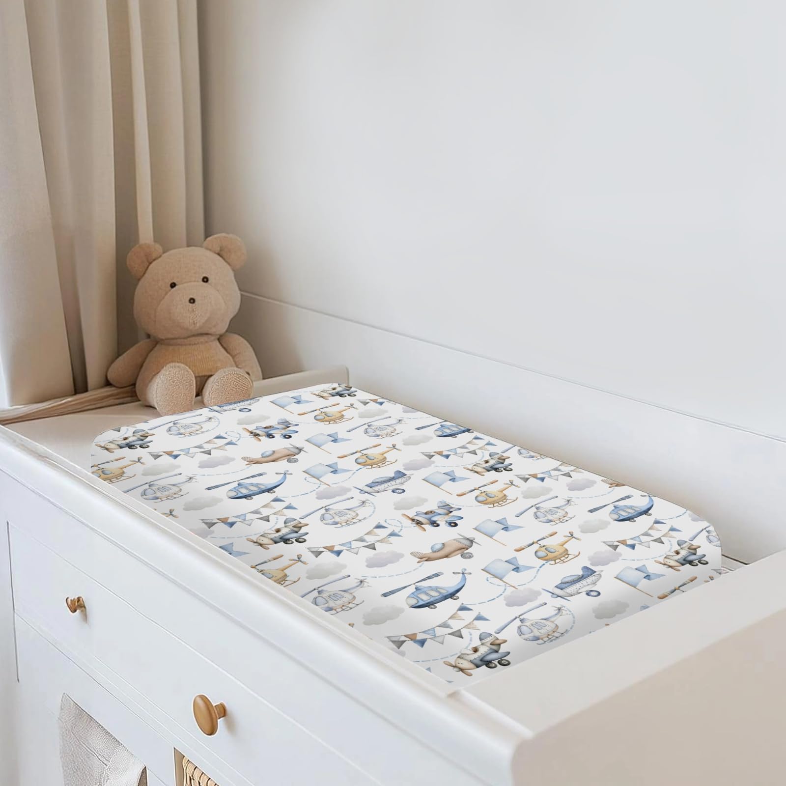 ZoUbqchY soft diaper changing cover blue offers gentle touch on baby's skin.