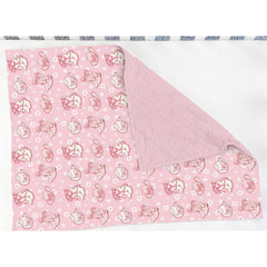 ZoUbqchY soft mink dotted backing blanket delivers plush warmth for naps.