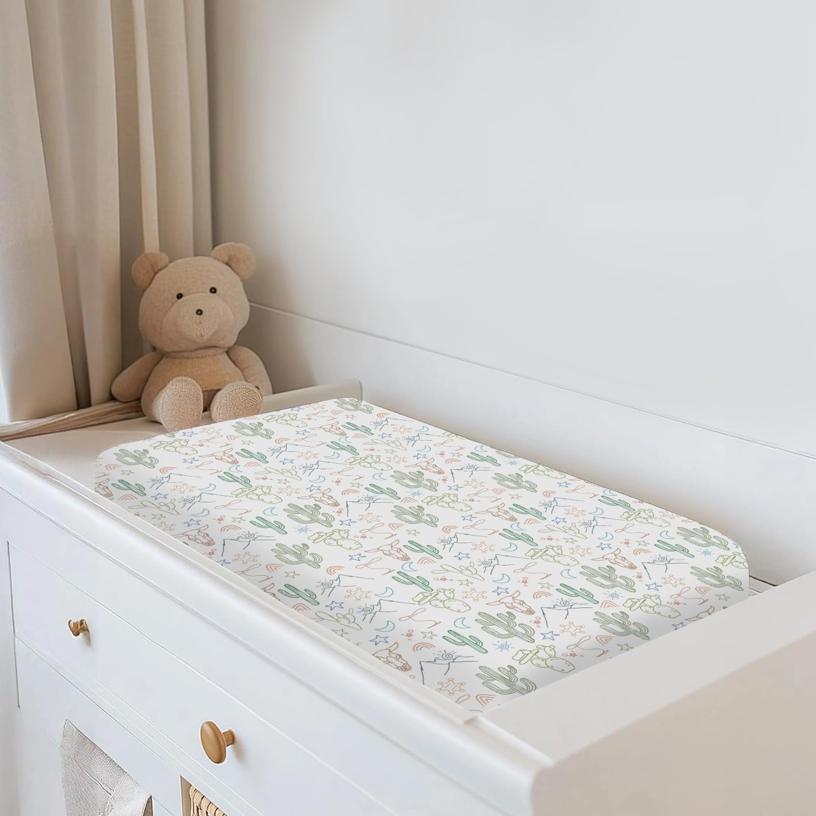 ZoUbqchy soft silk polyester changing pad cover closeup feels gentle on skin.