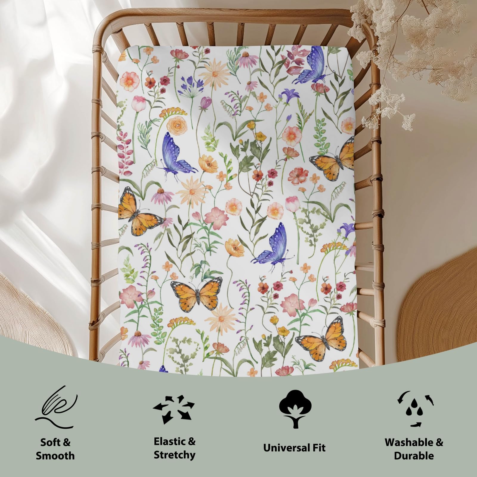 ZoUbqchY Soft Silky Polyester crib sheet feels luxuriously soft on delicate skin.