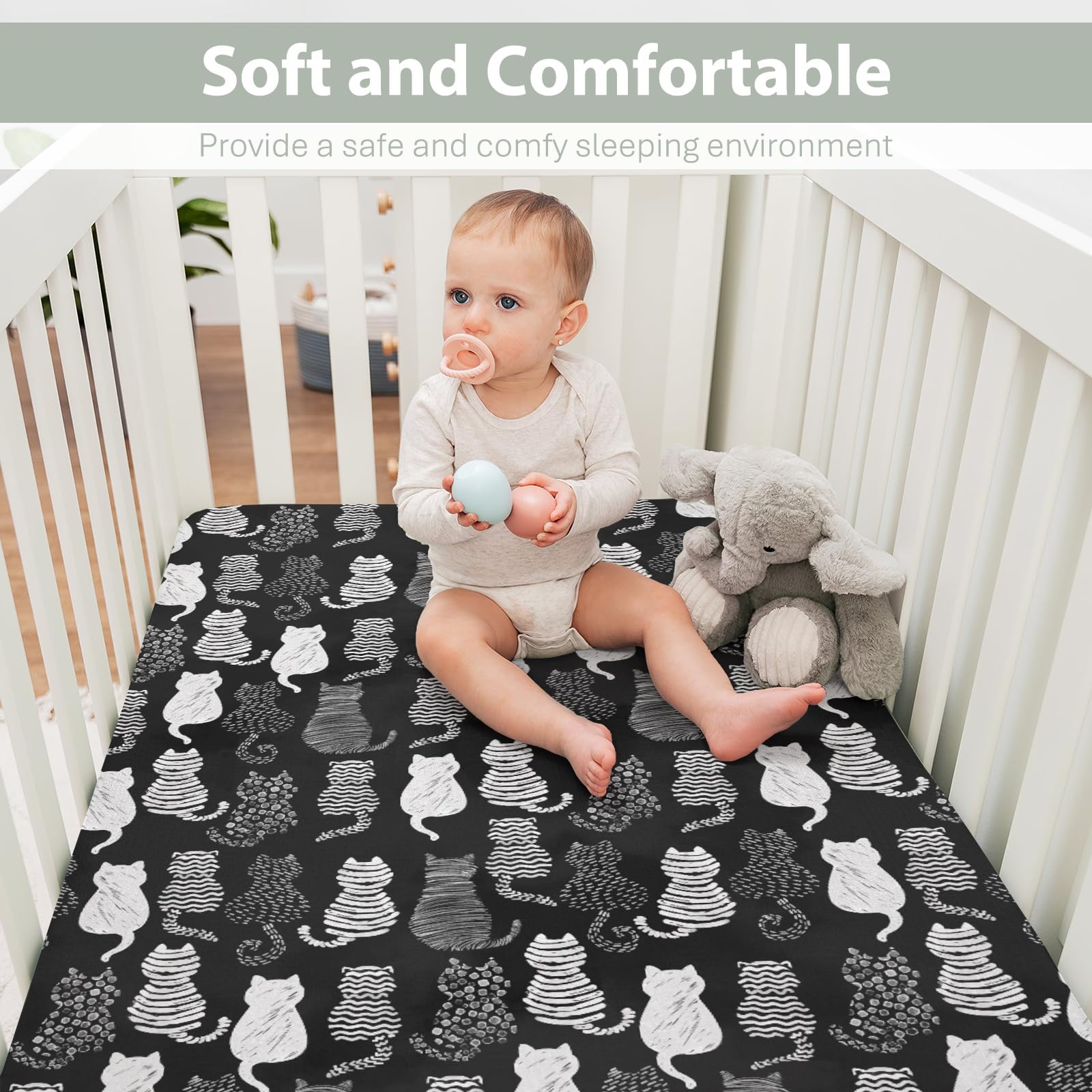 ZoUbqchY soft silky polyester crib sheet with breathable comfort for baby