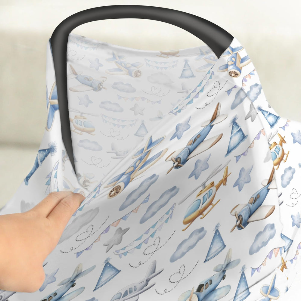 ZoUbqchy stretchy-fabric-closeup shows flexible fit for various car seats.