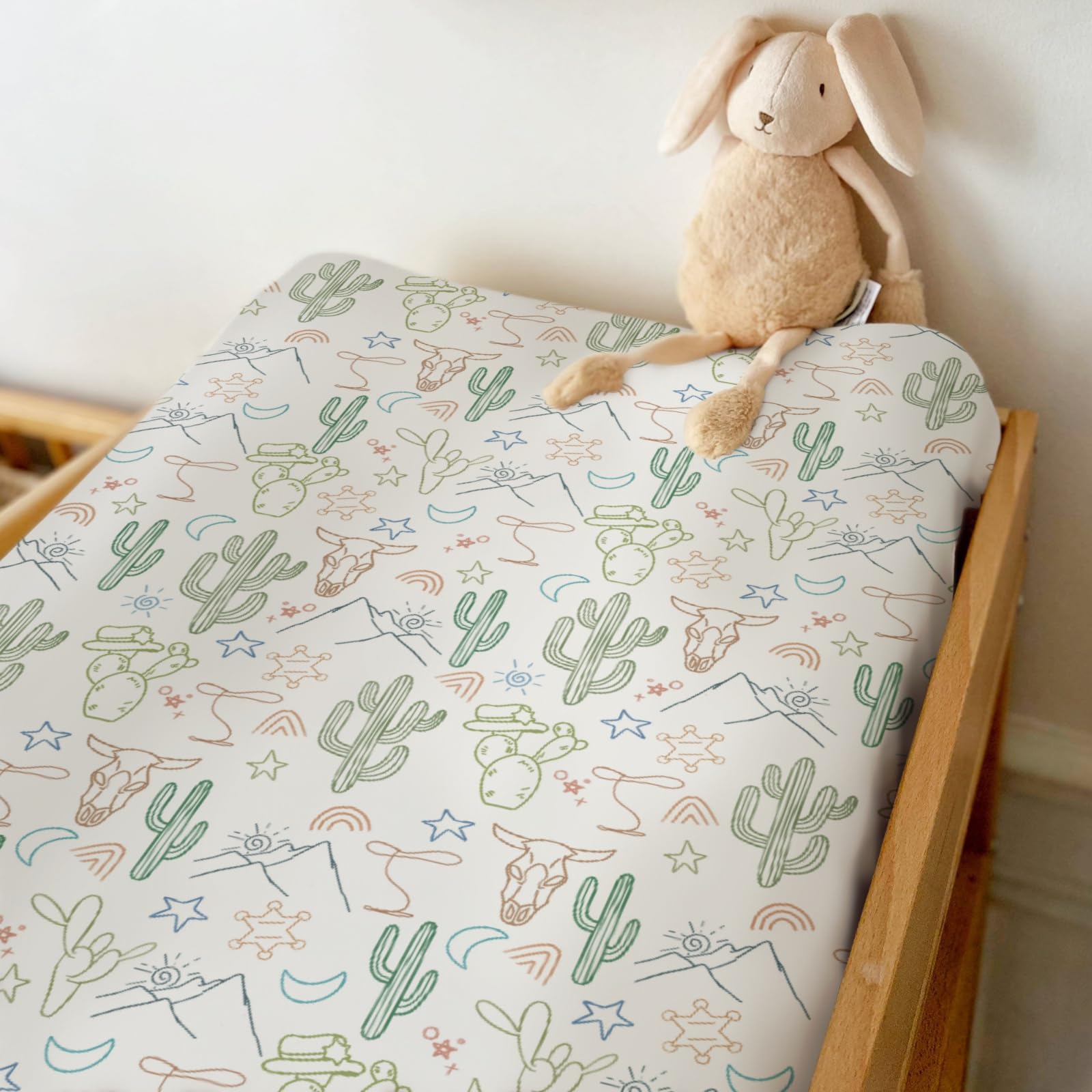 ZoUbqchy sun motif desert ambience changing pad cover fits changing pads securely.